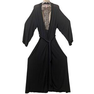 Savage X Fenty S/M Robe Exclusive CLF Racerback Long Sleeve Robe Caviar Black
